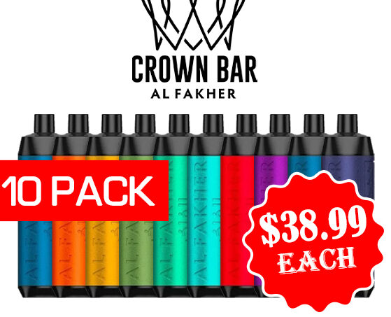 ALFAKHER CROWN BAR - 8000 PUFFS - 10 PACK