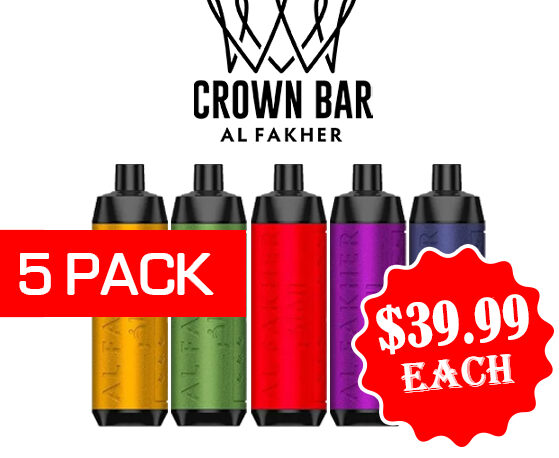 ALFAKHER CROWN BAR - 8000 PUFFS - 5 PACK