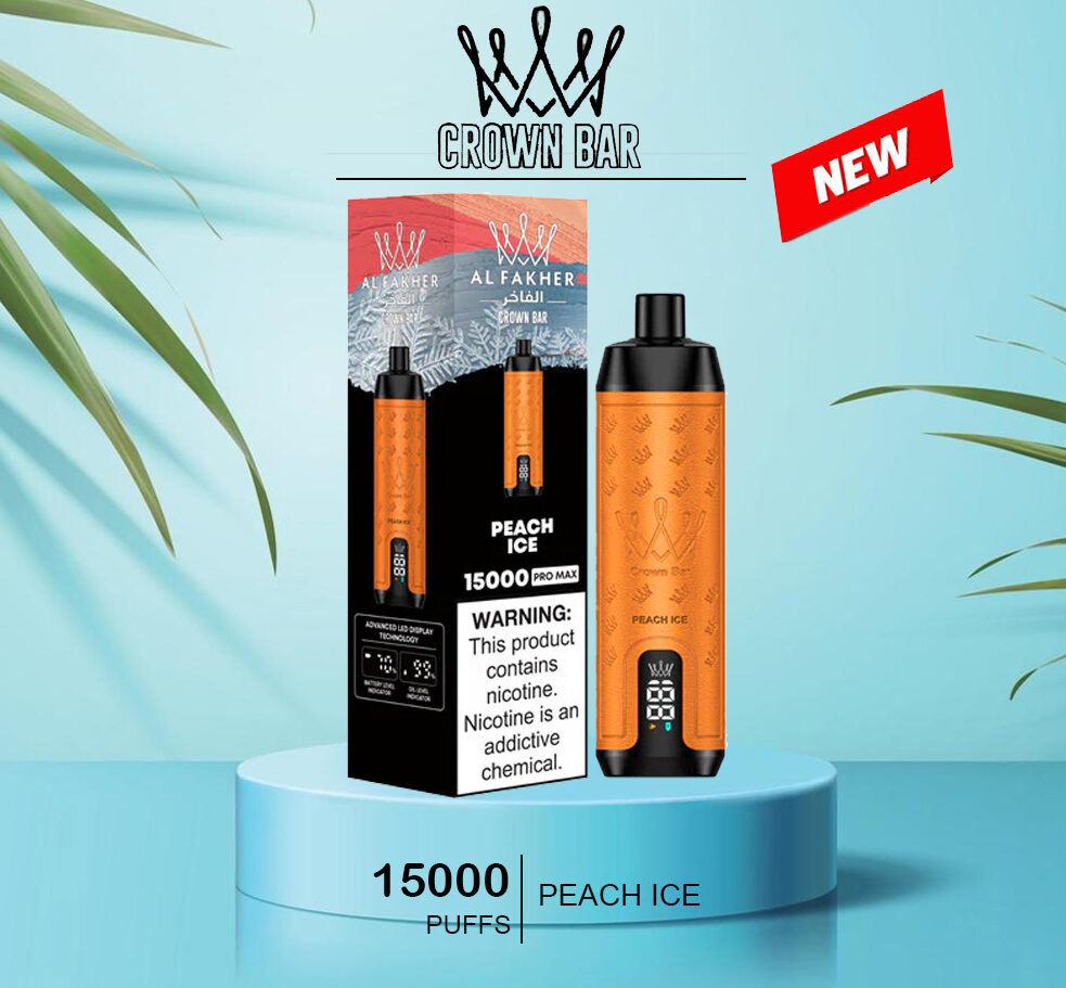 ALFAKHER CROWN BAR - PEACH ICE - 15000 PUFFS