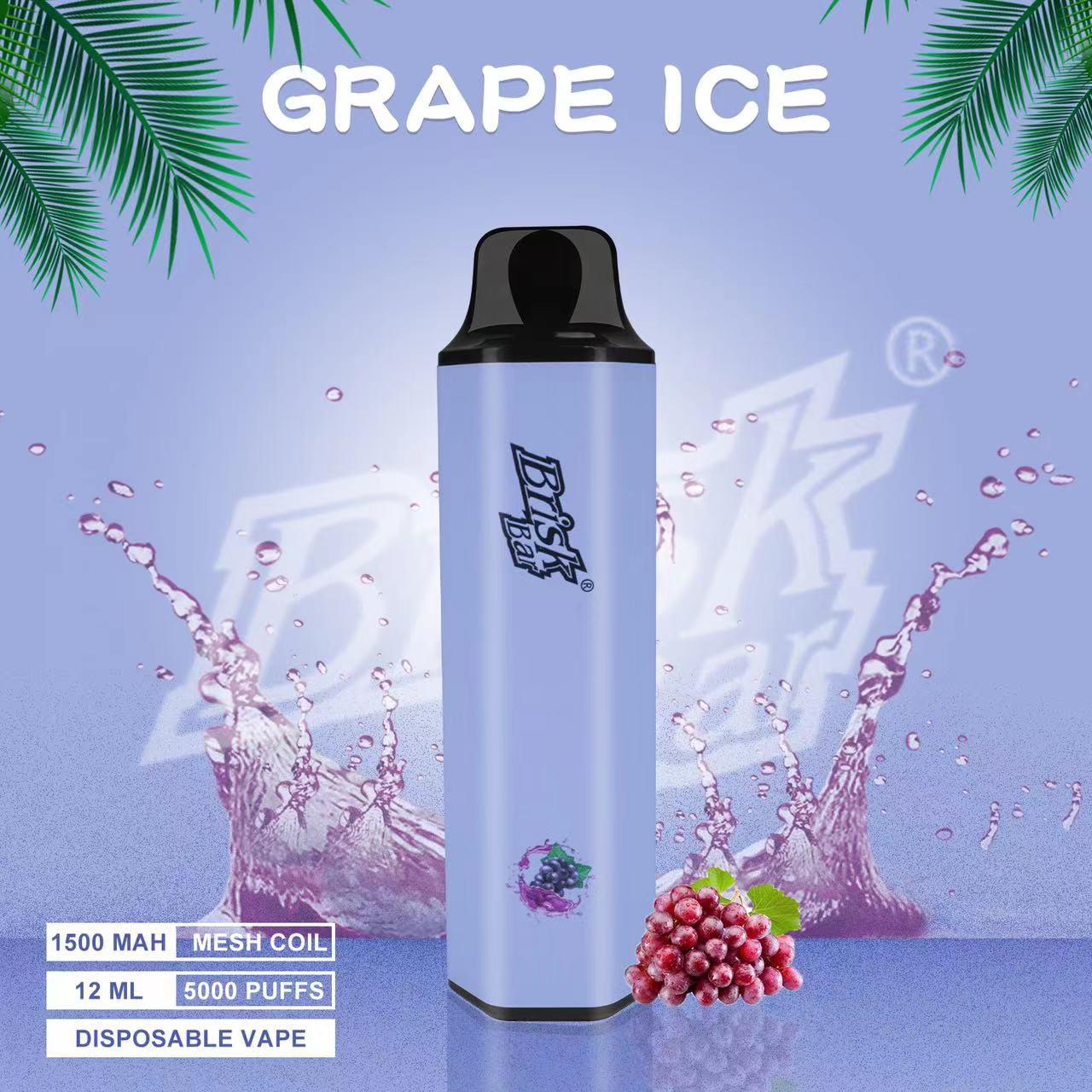 BRISK BAR GRAPE ICE - 5000 PUFFS