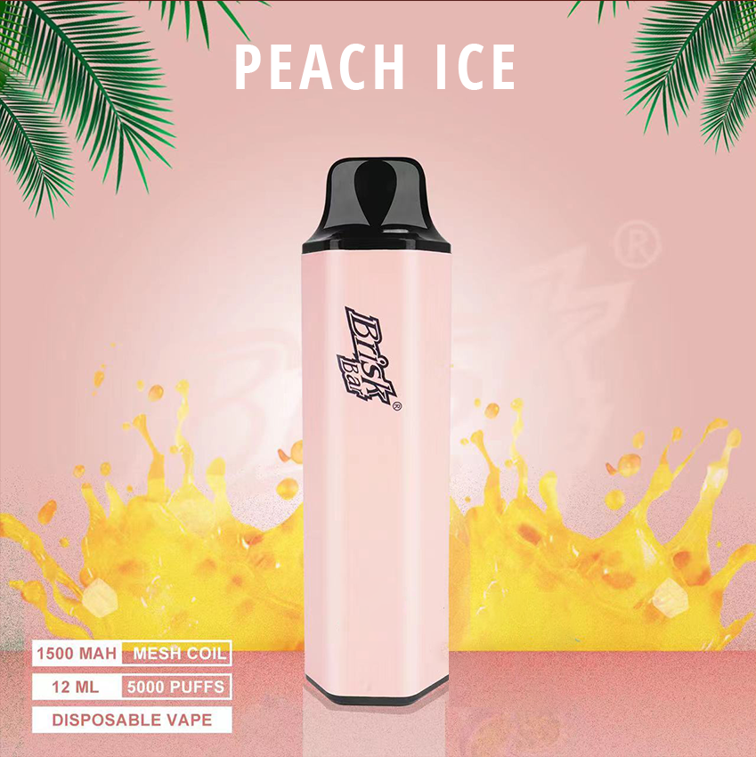 BRISK BAR PEACH ICE - 5000 PUFFS