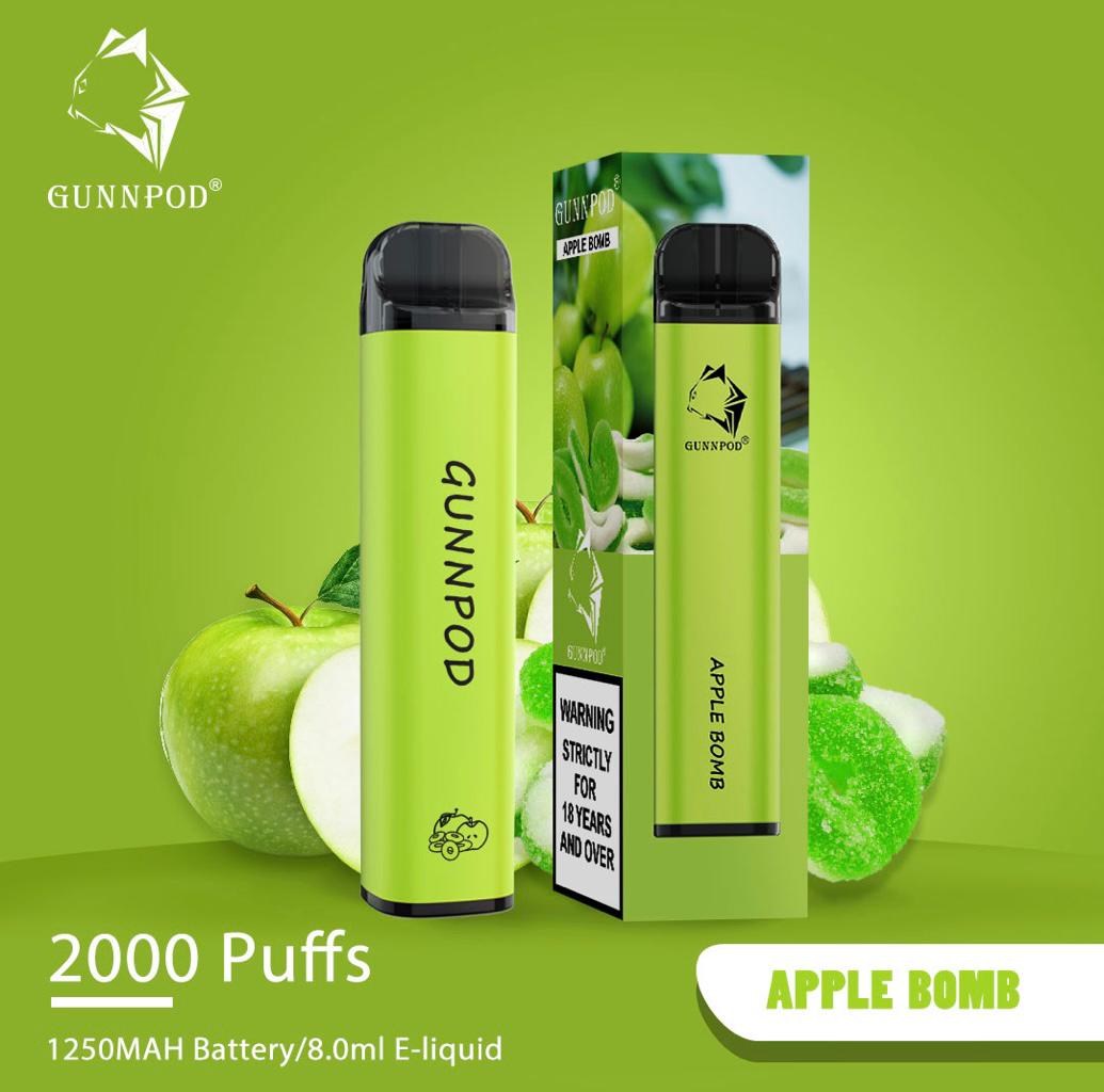 GUNNPOD APPLE BOMB - 2000 PUFFS
