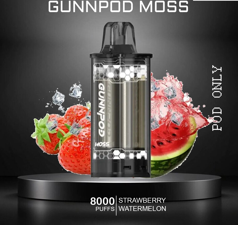 GUNNPOD MOSS - STRAWBERRY WATERMELON ICE - 8000 PUFFS - POD ONLY