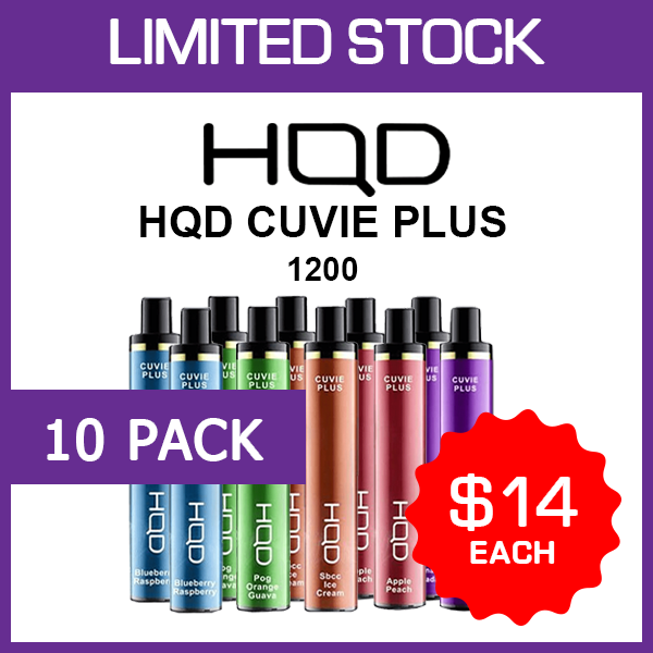 HQD CUVIE PLUS - 1200 PUFFS - 10 PACK