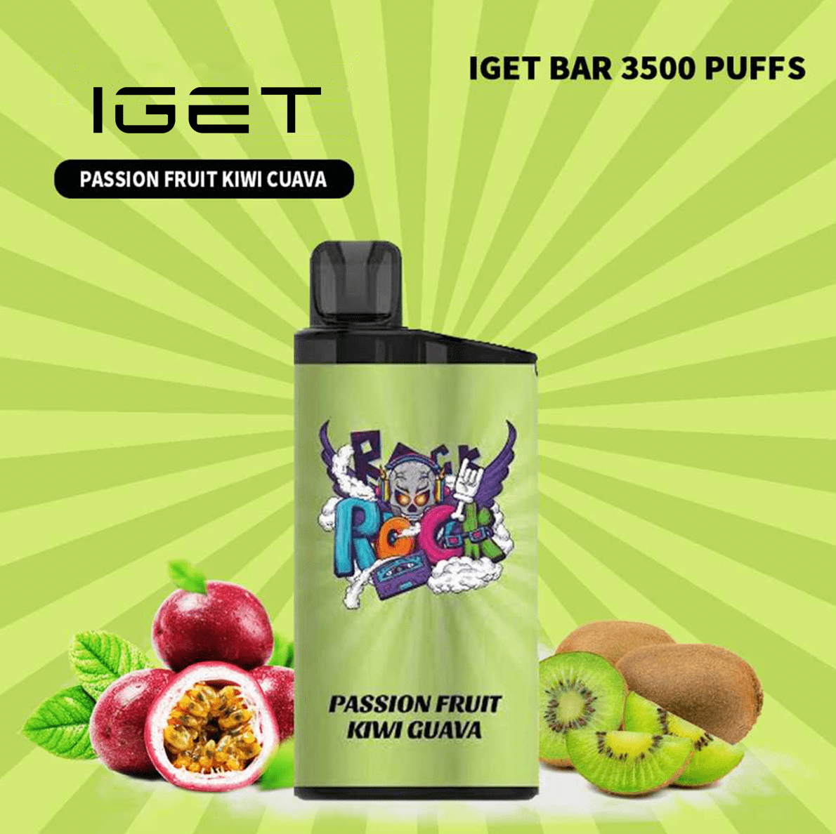 IGET BAR PASSIONFRUIT KIWI GUAVA - 3500 PUFFS