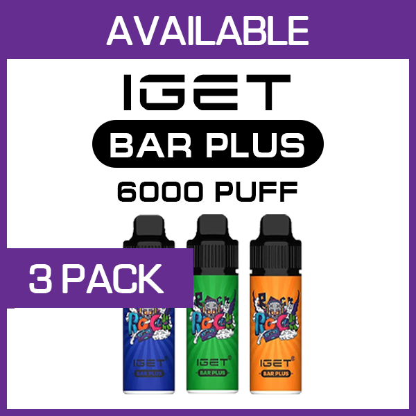 IGET BAR PLUS KIT - 6000 PUFFS - 3 PACK