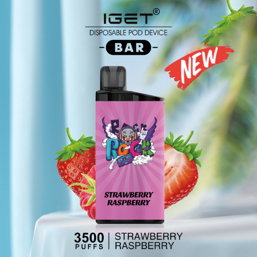 IGET BAR STRAWBERRY RASPBERRY - 3500 PUFFS
