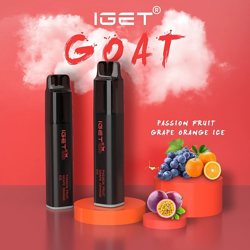 IGET GOAT PASSIONFRUIT GRAPE ORANGE ICE - 5000 PUFFS