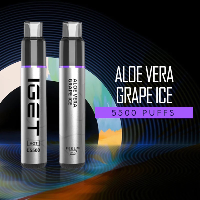 IGET HOT ALOE VERA GRAPE ICE - 5500 PUFFS