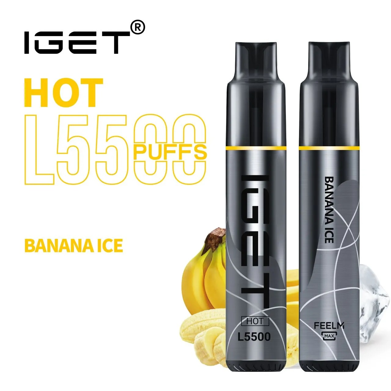 IGET HOT BANANA ICE - 5500 PUFFS