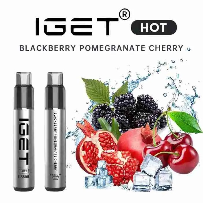IGET HOT BLACKBERRY POMEGRANATE CHERRY - 5500 PUFFS