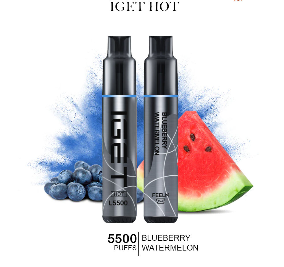 IGET HOT BLUEBERRY WATERMELON - 5500 PUFFSslick