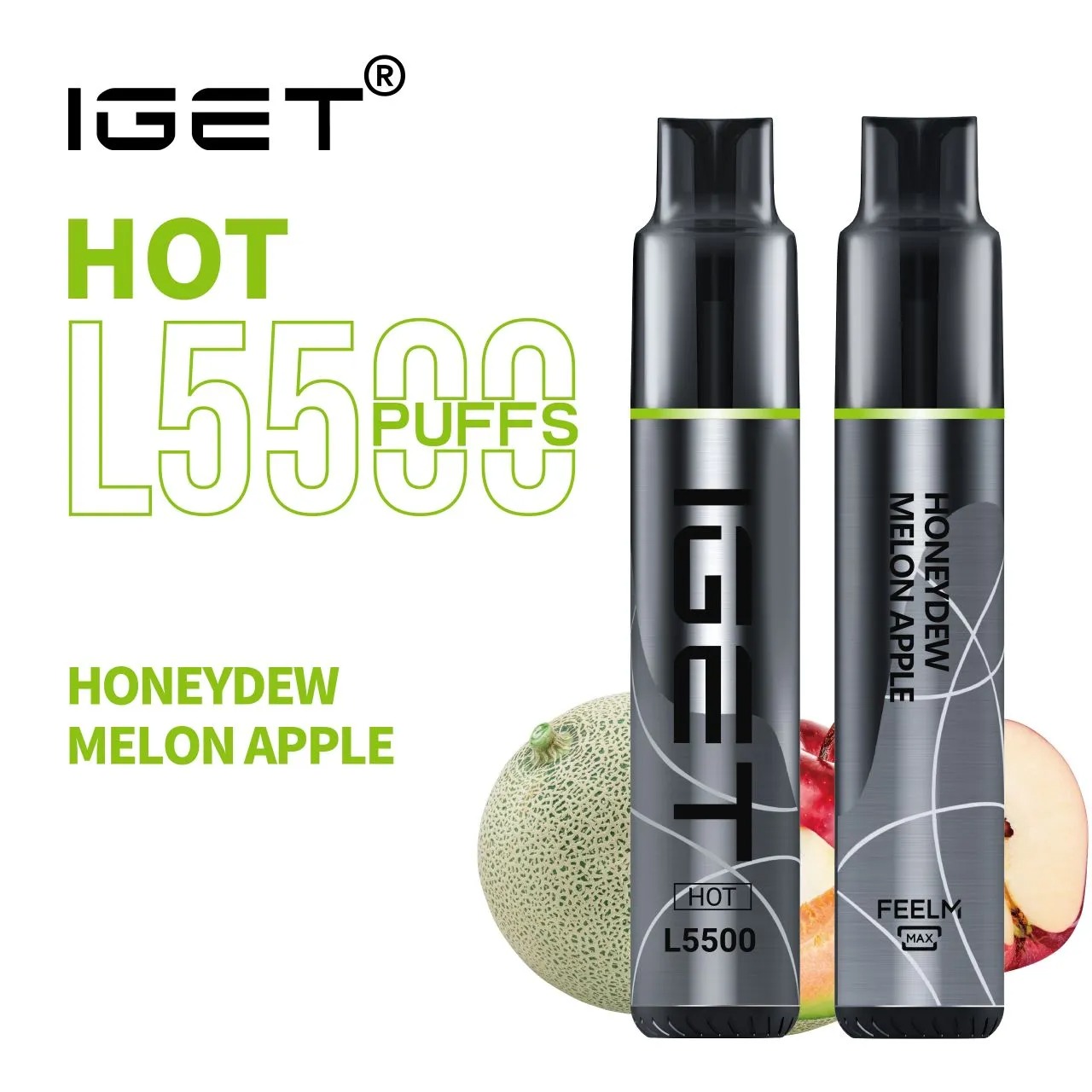 IGET HOT HONEYDEW MELON APPLE - 5500 PUFFS
