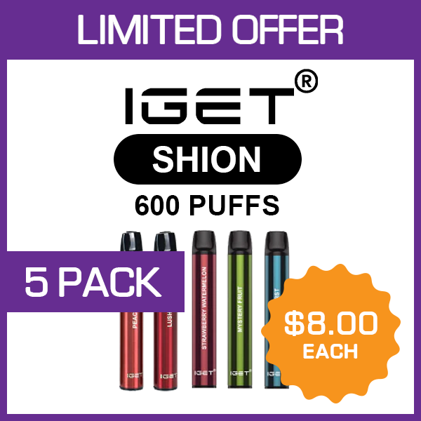 IGET SHION - 600 PUFFS - 5 PACK