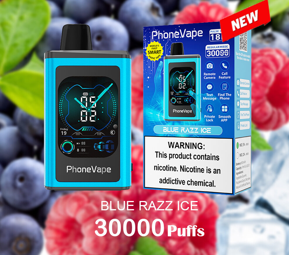 JNR PhoneVape BLUE RAZZ ICE - 30000 PUFFS