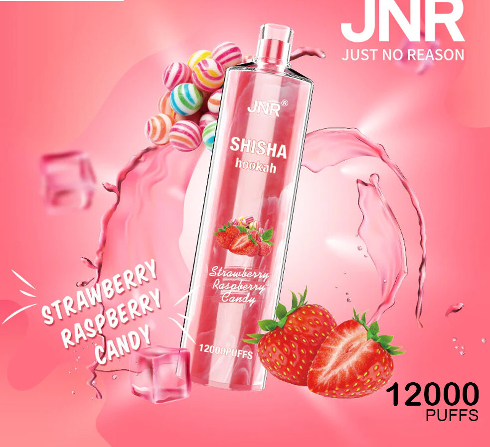 JNR SHISHA HOOKAH STRAWBERRY RASPBERRY CANDY - 12000 PUFFS