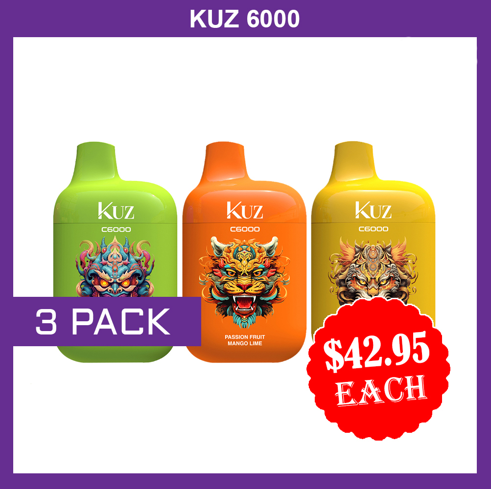 KUZ - 6000 PUFFS - 3 PACK