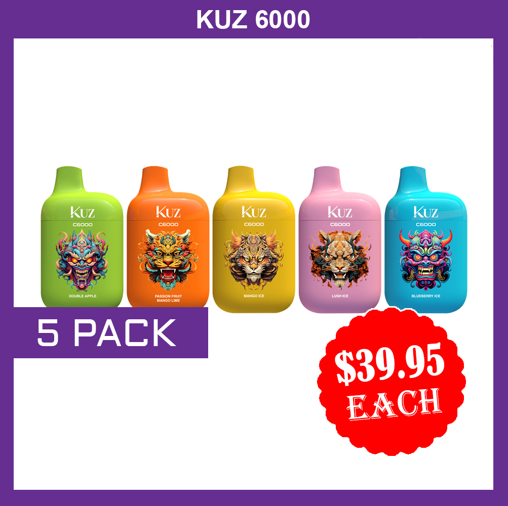 KUZ - 6000 PUFFS - 5 PACK