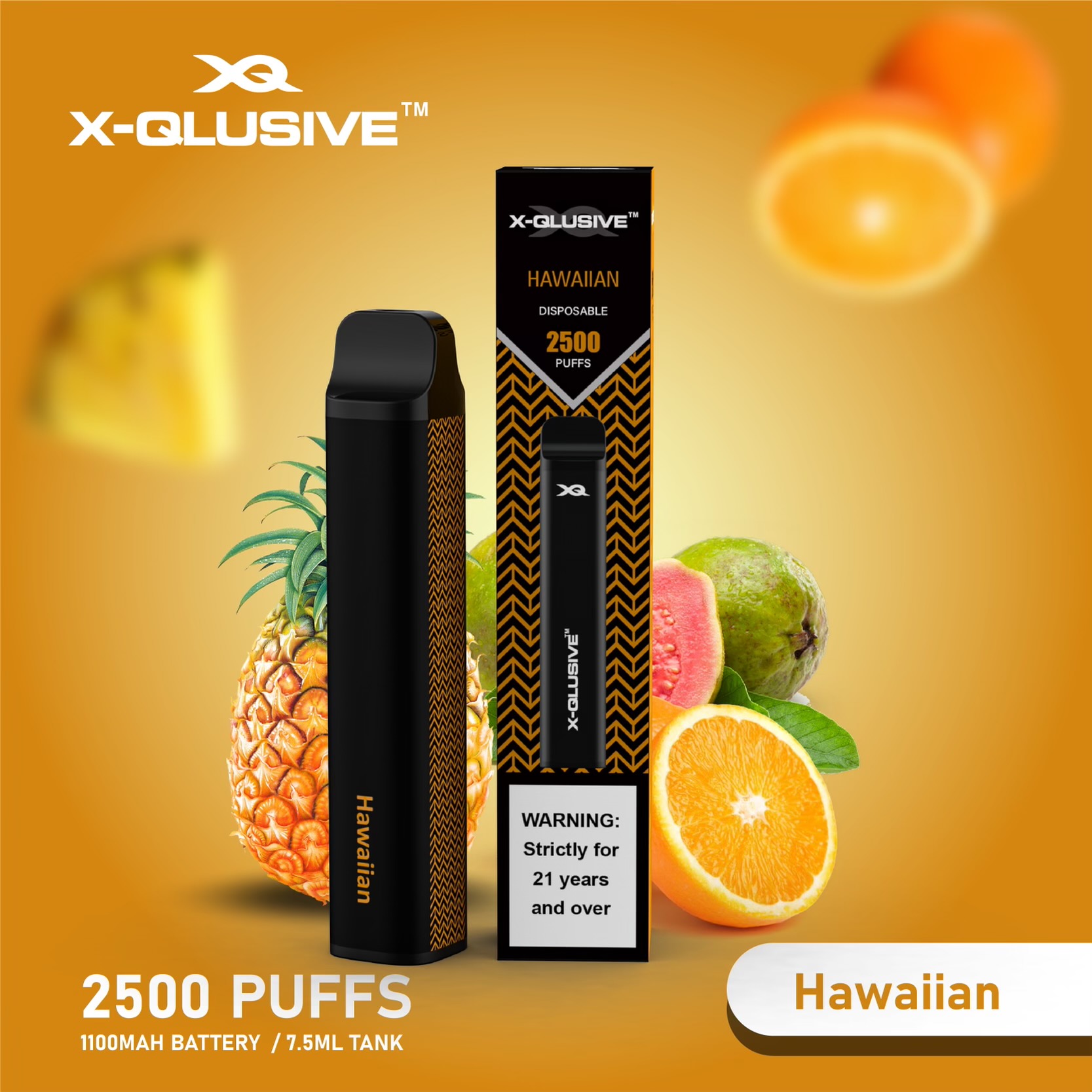 X - QLUSIVE HAWAIIAN - 2500 PUFFS