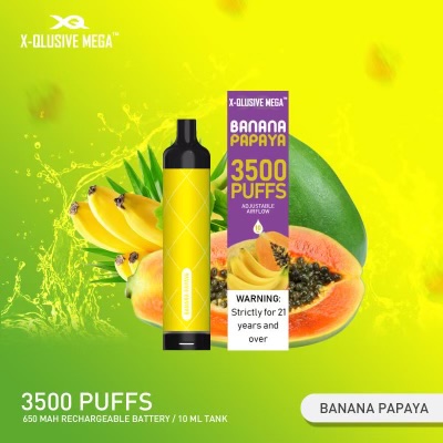 X - QLUSIVE MEGA BANANA PAPAYA - 3500 PUFFS