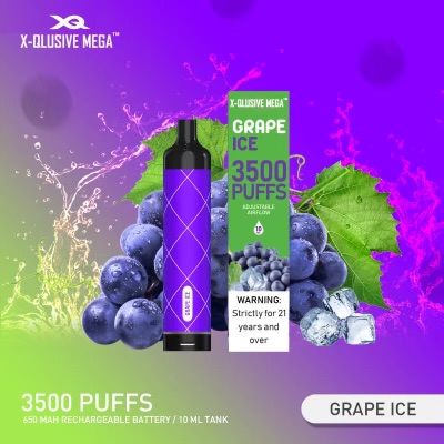 X - QLUSIVE MEGA GRAPE ICE - 3500 PUFFS