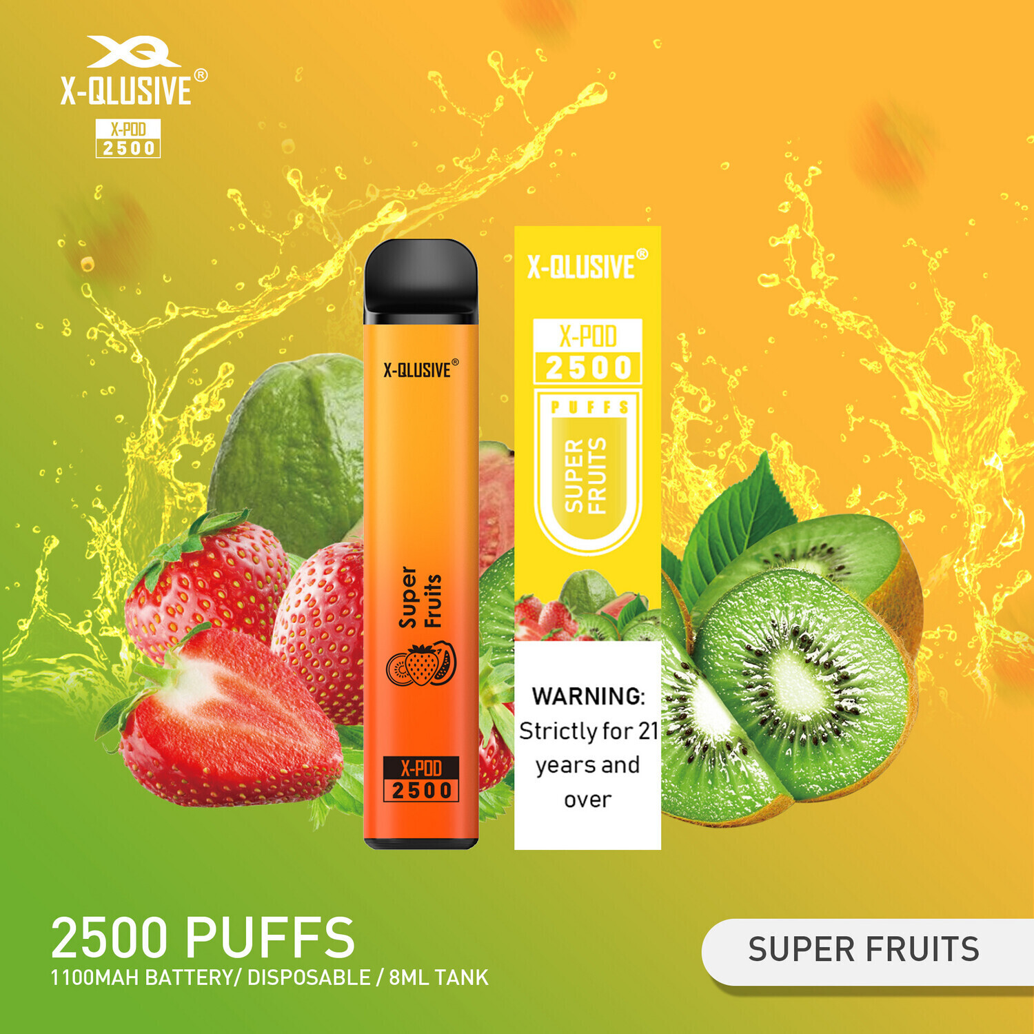 X - QLUSIVE MEGA SUPER FRUIT - 3500 PUFFS
