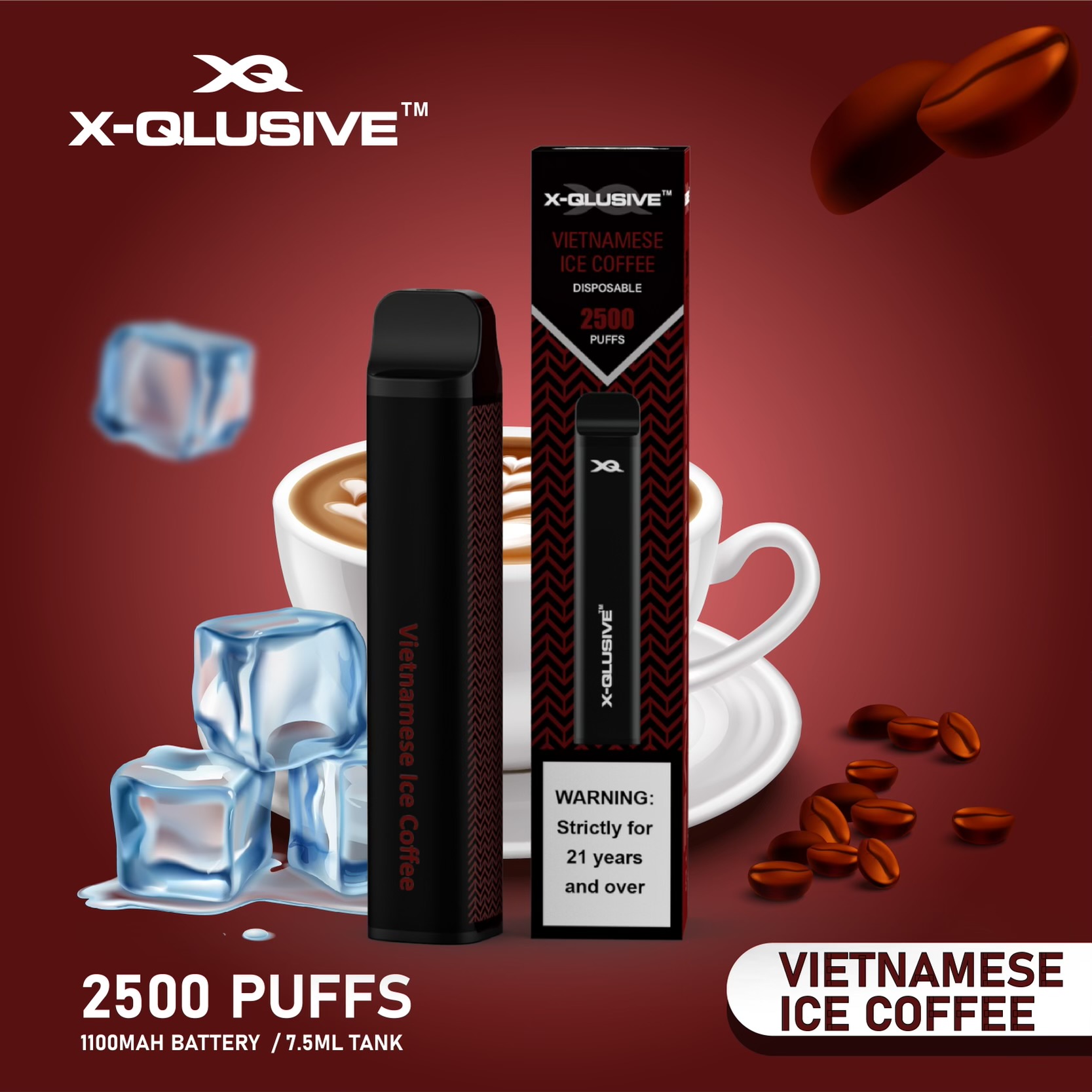 X - QLUSIVE VIETNAMESE ICED COFFEE - 2500 PUFFS