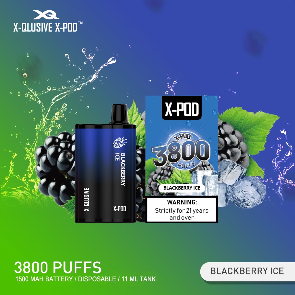 X - QLUSIVE X - POD BLACKBERRY ICE - 3800 PUFFS