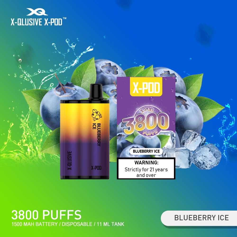 X - QLUSIVE X - POD BLUEBERRY ICE - 3800 PUFFS
