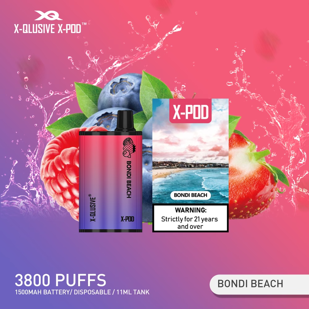 X - QLUSIVE X - POD BONDI BEACH (Strawberry Raspberry Blueberry) - 3800 PUFFS