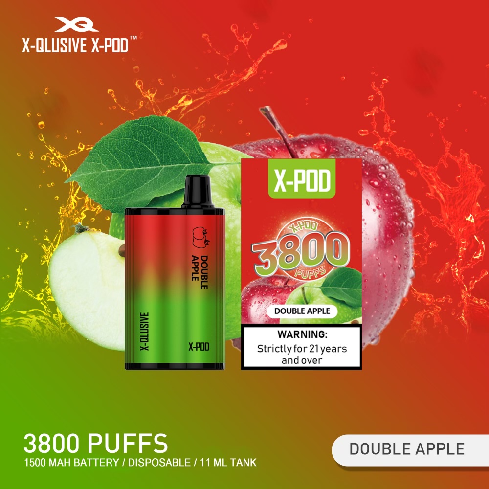 X - QLUSIVE X - POD DOUBLE APPLE - 3800 PUFFS