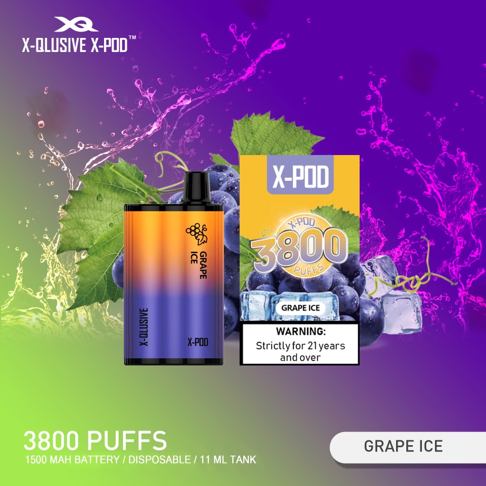 X - QLUSIVE X - POD GRAPE ICE - 3800 PUFFS