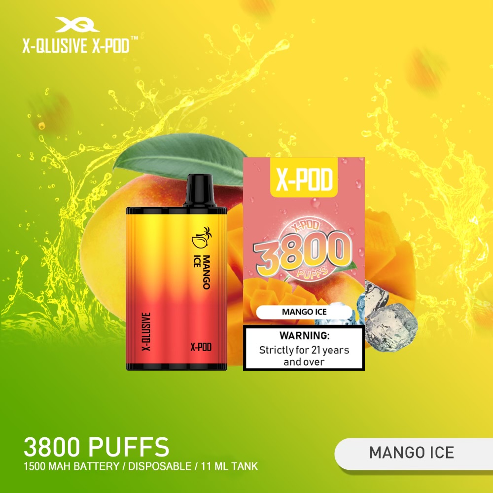 X - QLUSIVE X - POD MANGO ICE - 3800 PUFFS