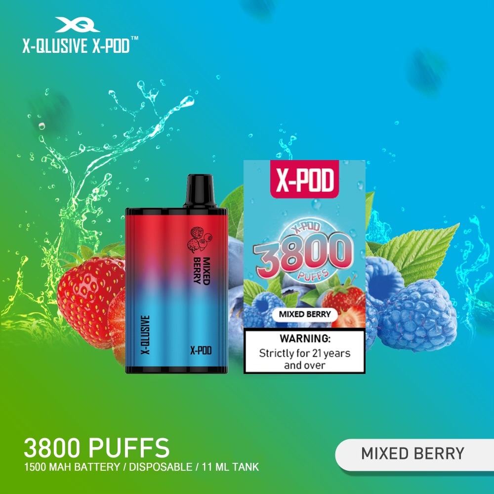 X - QLUSIVE X - POD MIXED BERRY - 3800 PUFFS