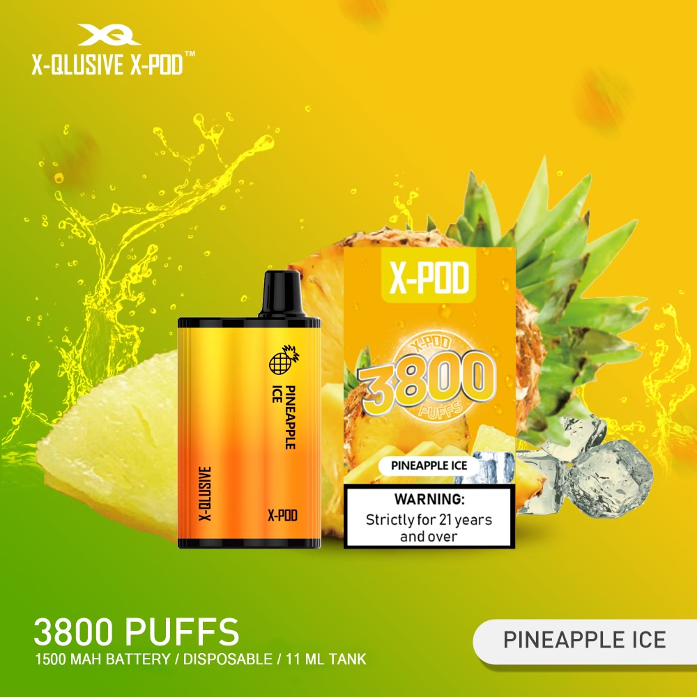 X - QLUSIVE X - POD PINEAPPLE ICE - 3800 PUFFS