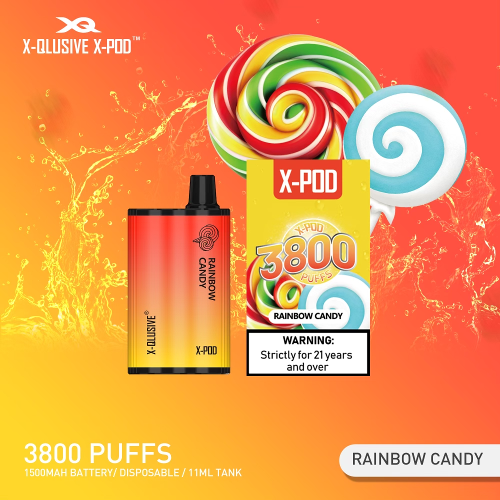 X - QLUSIVE X - POD RAINBOW CANDY - 3800 PUFFS