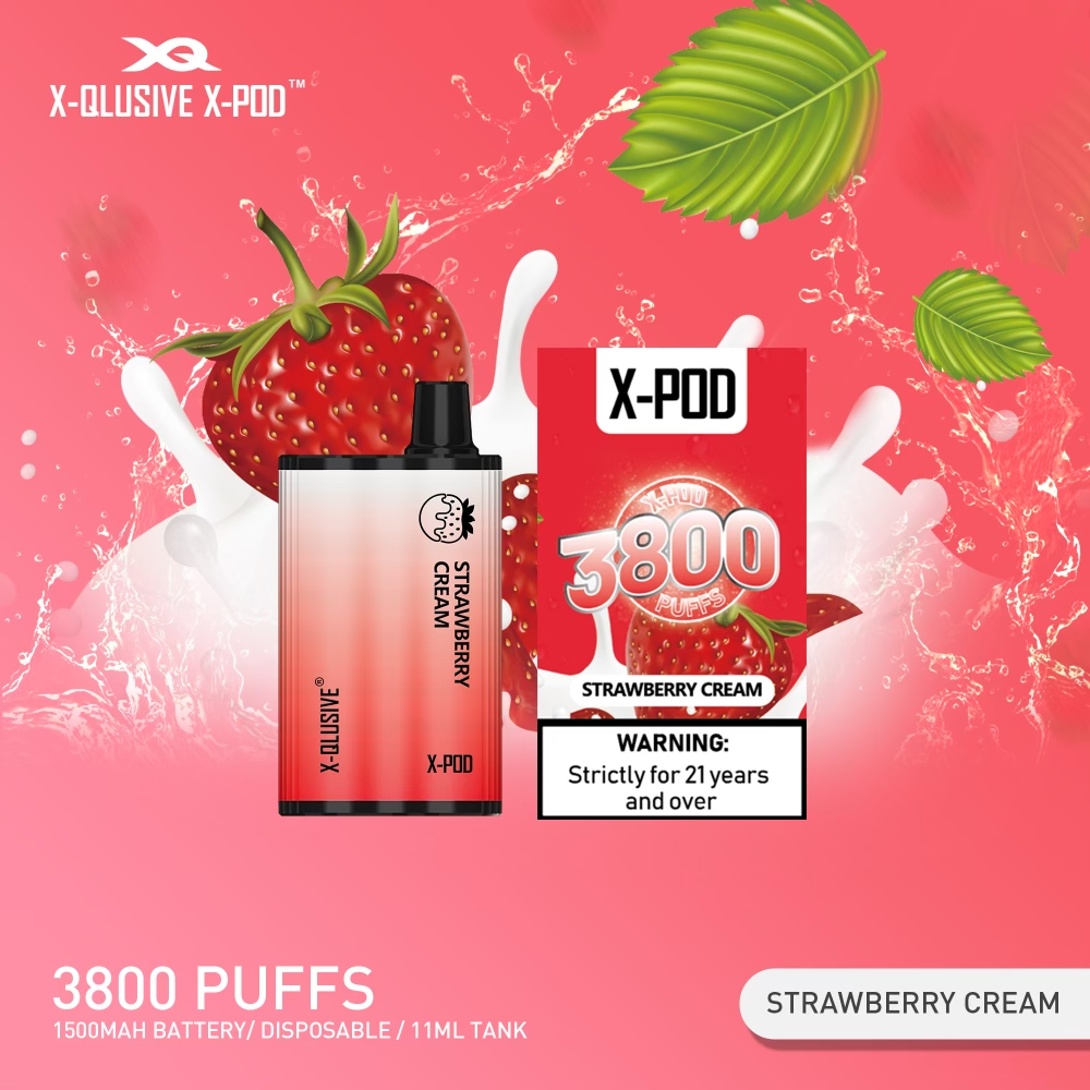 X - QLUSIVE X - POD STRAWBERRY CREAM - 3800 PUFFS