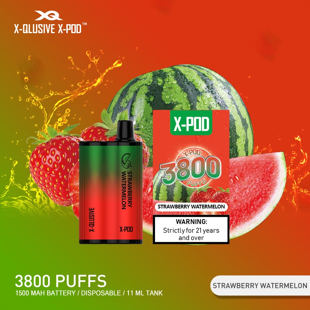 X - QLUSIVE X - POD STRAWBERRY WATERMELON - 3800 PUFFS