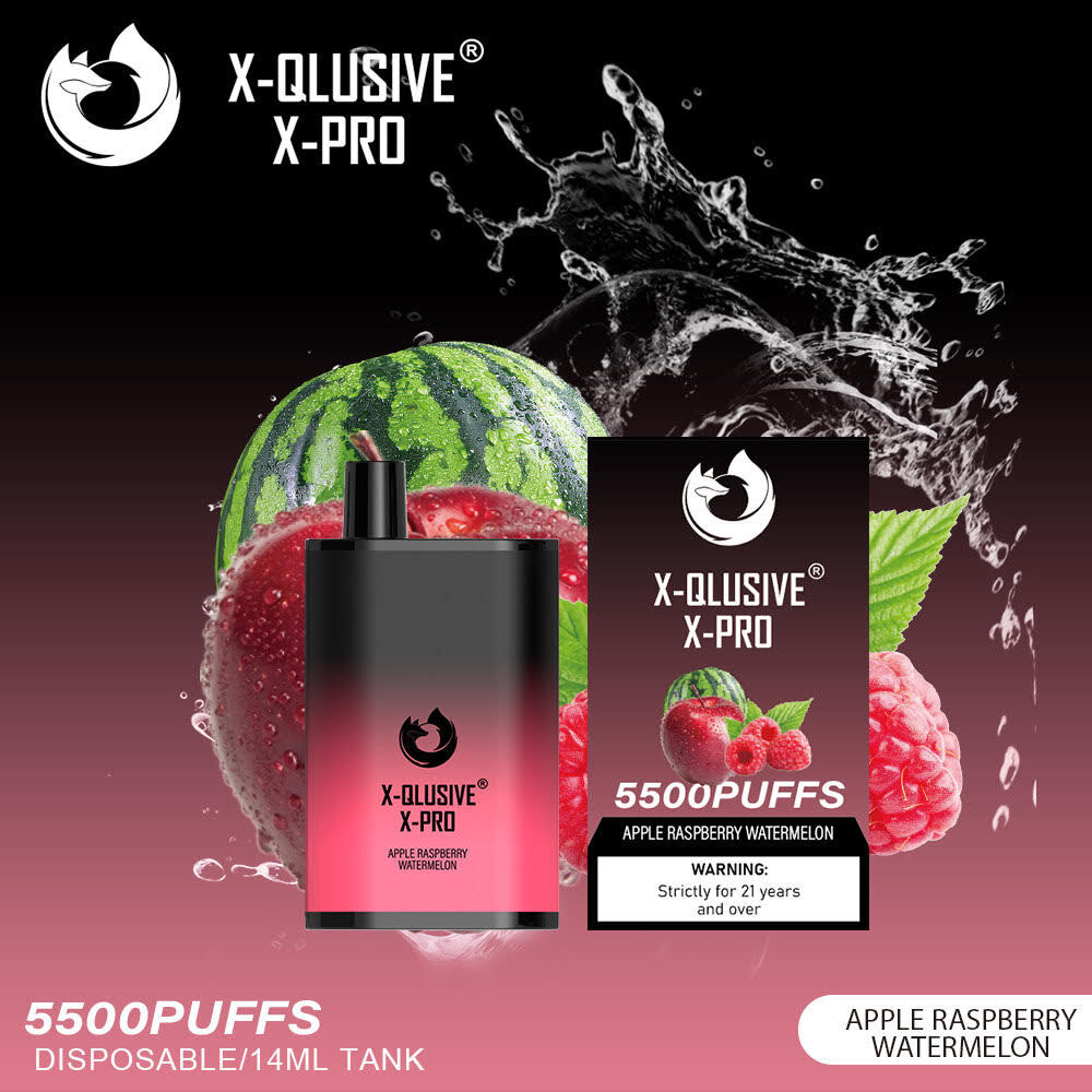 X - QLUSIVE X - PRO APPLE RASPBERRY WATERMELON - 5500 PUFFS