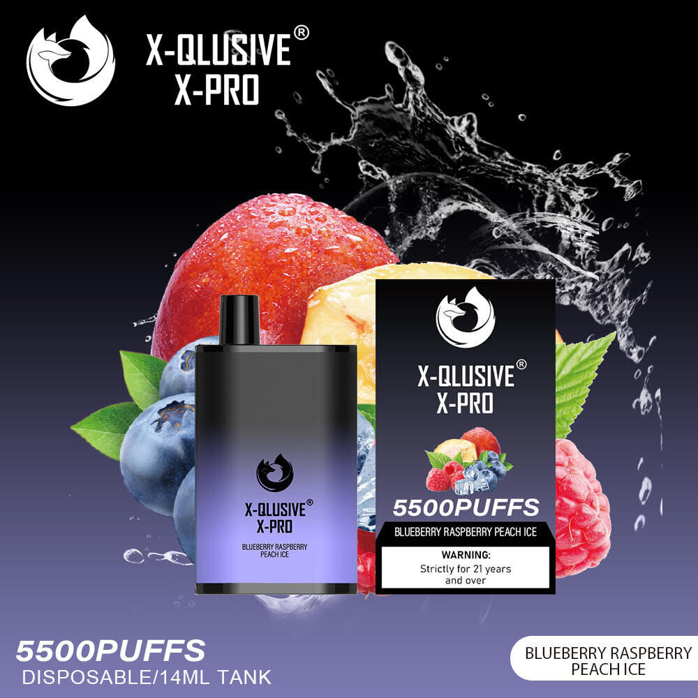 X - QLUSIVE X - PRO BLUEBERRY RASPBERRY PEACH - 5500 PUFFS